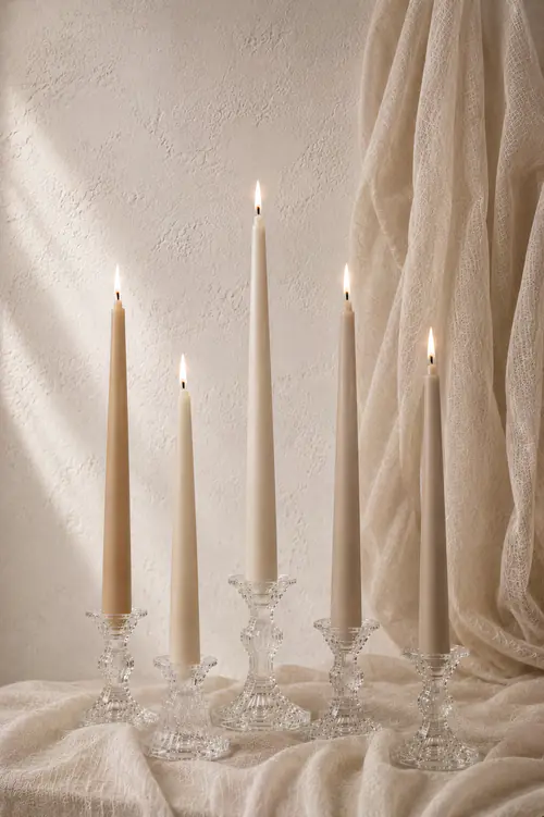 Velas cónicas nude para boda