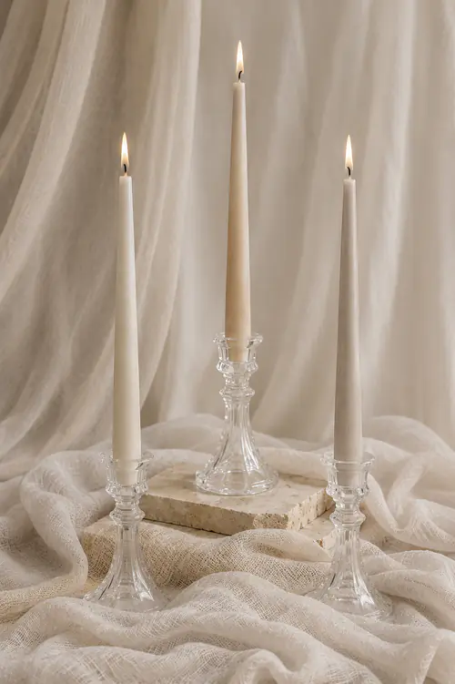 Velas cónicas para eventos en composición vertical